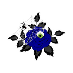 Halloween rose with eye illustration