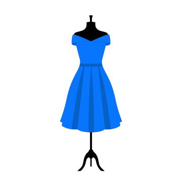 Vector illustration of an isolated classic style dress on a mannequin.