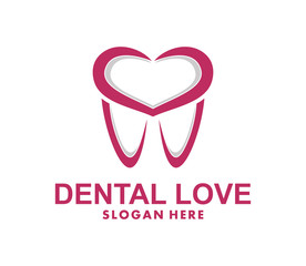Dental Love Logo template vector design