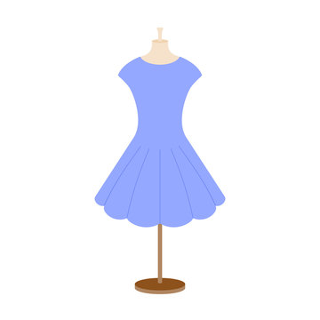 Vector illustration of an isolated girl's dress on a mannequin.