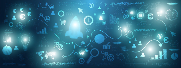 sfondo, grafica, scarabocchi, disegni, tecnologia futurista,  © xyz+