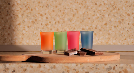 A shot of gin and chocolate