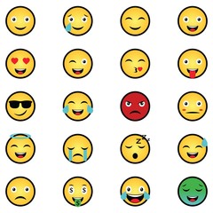 emoticon faces gestures bundle icons vector illustration design. Set of Emoticons. Set of Emoji. Isolated vector illustration on white background