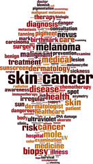 Obraz premium Skin cancer word cloud