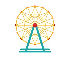 Ferris wheel Vector Icon. Ferris wheel icon in cartoon style isolated on white background