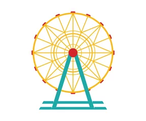Deurstickers Ferris wheel Vector Icon. Ferris wheel icon in cartoon style isolated on white background © Graficriver