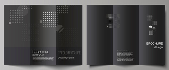 The minimal vector illustration of editable layouts. Modern creative covers design templates for trifold brochure or flyer. Abstract vector background with fluid geometric shapes. - obrazy, fototapety, plakaty