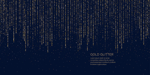 Bright vector illustration Magic rain of sparkling glittery particles lines.