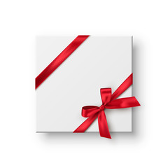 Gift box, present realistic vector illustration