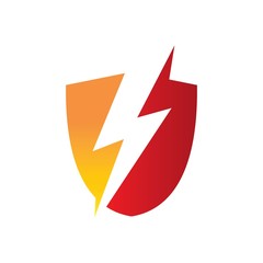 Flash Electric Shield Logo Bolt Energy Company. icon design template elements