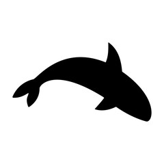 Vector illustration of a whale silhouette.