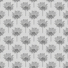 Vector Plants on Gray Background Seamless Repeat Pattern. Background for textiles, cards, manufacturing, wallpapers, print, gift wrap and scrapbooking.