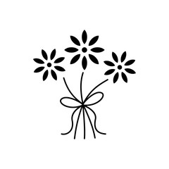 Vector illustration of a bunch of flowers silhouette.