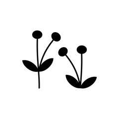 Vector illustration of 2 simple plant silhouettes.