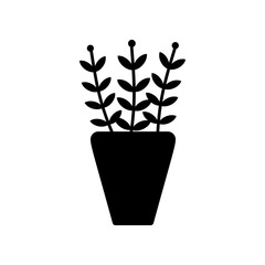 Vector illustration of a potted houseplant silhouette.