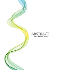  Abstract background with vertical elegant blue-green wave. Design element