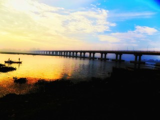 Obraz premium sunset on lake