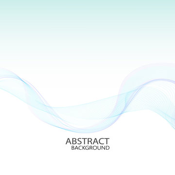  Abstract background with horizontal elegant blue wave. Design element © Nikolas
