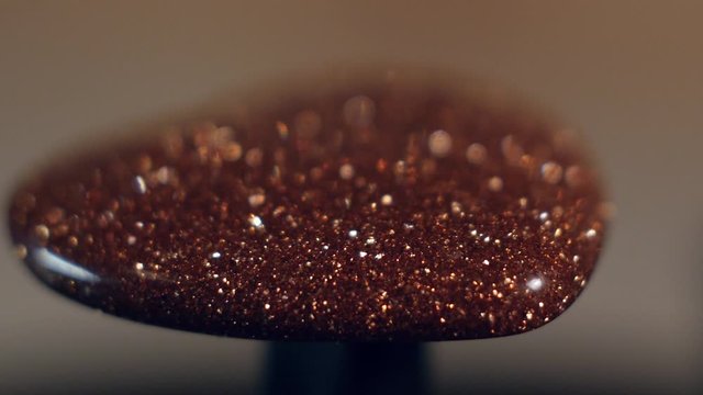 Decorative shiny heart indented, side view