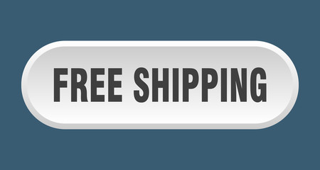 free shipping button. free shipping rounded white sign. free shipping