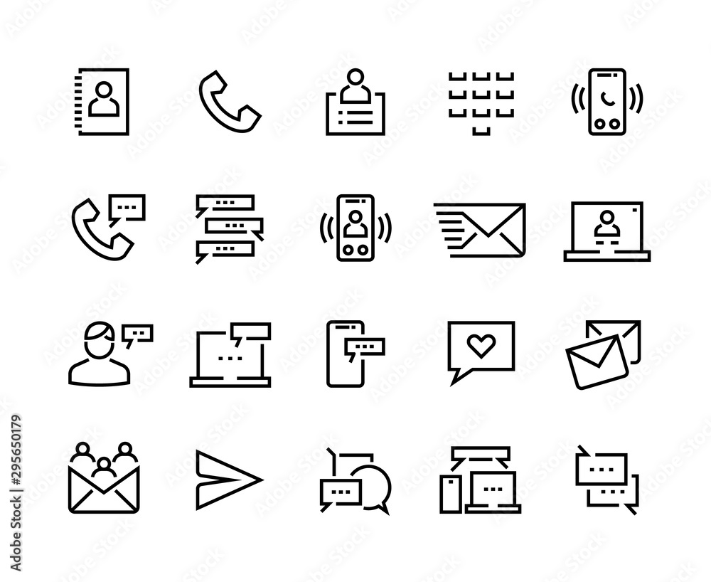 Poster icon contact us. social network communication, mobile message and internet chat pictograms. vector l