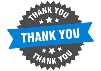 Fototapeta premium thank you sign. thank you blue-black circular band label