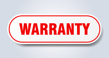 warranty sign. warranty rounded red sticker. warranty