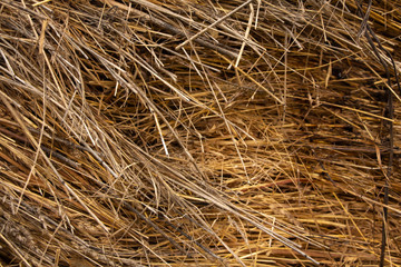 close up of a haystack