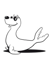 Seehund meer wasser süss lieb lustig schwimmen Pazifik atlantik turnen sonnenbrille 1c