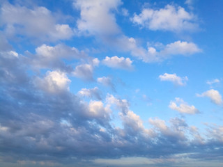 Blue sky with clouds in the morning