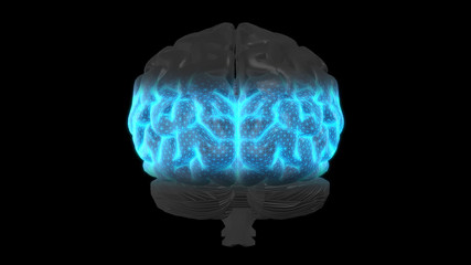 Brain Laser Scan 3d Render