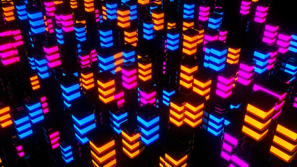 Colorful Light Cube Neon