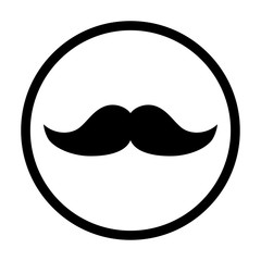 Moustache flat icon symbol. Vector illustration isolated on white background