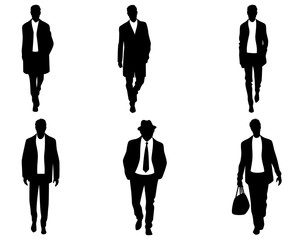 Men silhouettes on white background