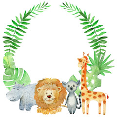 Watercolor safari card. © Tapilipa