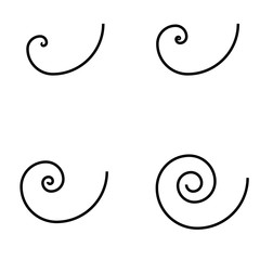 Spiral set icon isolated on white background. Black modern shape, vector illustration .