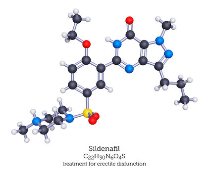 Molecular structure of sildenafil, treatment for erectile disfunction