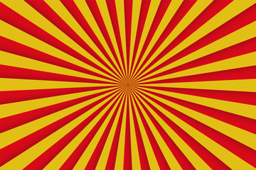 Red and yellow rays. retro comic poster background. vector Illustration.