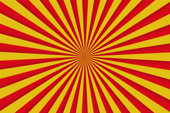 Red and yellow rays. retro comic poster background. vector Illustration.