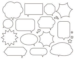 ふきだし　ベクター　セリフ　セット