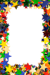 Glitter Tinsel Stars Close Frame Border Up For Background