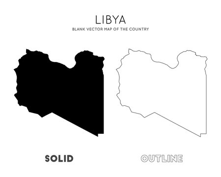 Libya map. Blank vector map of the Country. Borders of Libya for your infographic. Vector illustration.