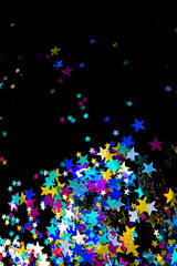 Glitter Tinsel Stars Close Up For Background