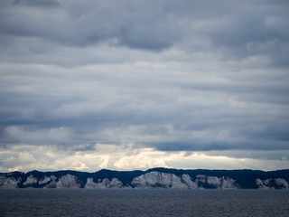 Möns Klint - die Kreidefelsen vom Wasser aus gesehen 