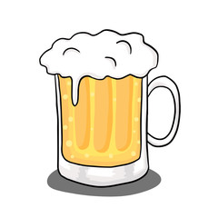 A glass of beer. Cartoon hand drawn