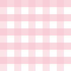 Vector seamless pattern of pastel pink and white plaid. - 295657344