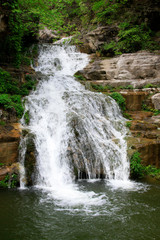 Fototapeta na wymiar yuntai mountain scenic spot natural scenery, cascade creek, China.