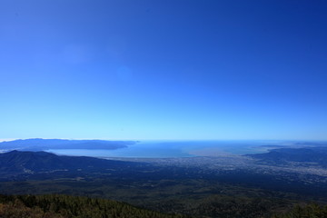 Fototapeta premium Izu Peninsula Geopark seen from Mt.Fuji