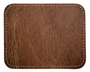 brown leather label mockup