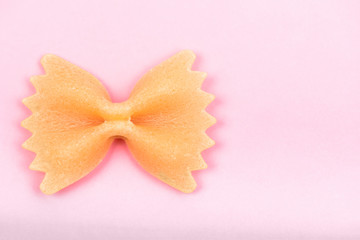Fototapeta na wymiar Farfalle tie bow shaped pasta macro
